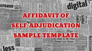 EXTRAJUDICIAL SETTLEMENT and AFFIDAVIT OF PUBLICATION SAMPLE TEMPLATE [upl. by Aerdnaek384]