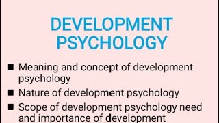 development psychology meaning and concept nature scope factor affecting developmentbed ctet [upl. by Arrahs]