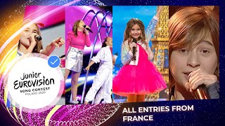 All Junior Eurovision songs from France 🇫🇷 [upl. by Esekram]