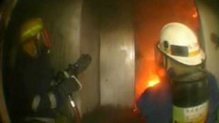 Compartment Fire Behaviour Training in a real structure [upl. by Knox625]