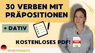 Verben mit Präpositionen  Dativ  30 Beispiele  Kostenloses PDF [upl. by Hsirahc]