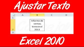 Como ajustar texto en excel 2010 [upl. by Doomham]