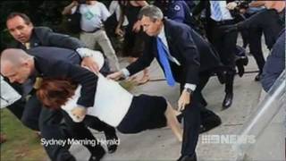 Julia Gillard Attacked in Riot Australia Day 2012 [upl. by Carnes]