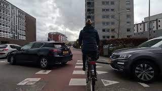 Cycling in Groningen Hyacinthstraat Resedastraat to Hereweg [upl. by Osnofledi]