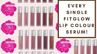 SWATCHING ALL 24 SHADES OF THE FITGLOW LIP COLOUR SERUMS  Integrity Botanicals [upl. by Eicyaj]