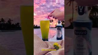 Sunset Beach 🩵 drink recipe how sunset beautiful beach cocktail beverage cool soda fruit [upl. by Cid]