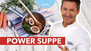 Kochen mit Christian Henze Sanft gegartes Suppenfleisch mit Wurzelgemüse und Meerrettichsauce  MDR [upl. by Nahij]