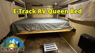 RV Queen Bed Build for 7x14 Cargo Trailer to Camper Conversion  ETrack Bed for the Cargo Camper [upl. by Fleisig144]