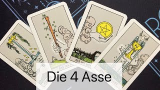 Die vier Asse im Tarot Bedeutung und Interpretation tarotkunde tarotpraxis tarotkurs [upl. by Kamillah]