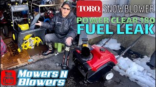 TORO POWER CLEAR 180 SINGLE STAGE 4CYCLE SNOWBLOWER GAS LEAK REPAIR amp TROUBLESHOOTING FOR NEIGHBOR [upl. by Odele154]