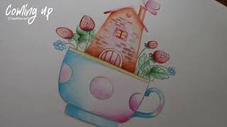 Colour pencil drawing tutorial video  creative house drawing  easy and simple drawing [upl. by Ettezel796]