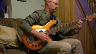 Ernie Ball Music Man Bongo 5 HH Bass  Double thumb slap and pluck funk bass groove [upl. by Harland]