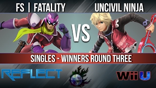 REFLECT 3  FS  Fatality Captain Falcon vs Uncivil Ninja Shulk  Wii U Singles Winner Round 3 [upl. by Rajewski384]