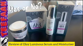 Olay Luminous Niacinamide AHA Moisturiser and Serum Review Olay Products Review Teefaan’s Review [upl. by Andee86]