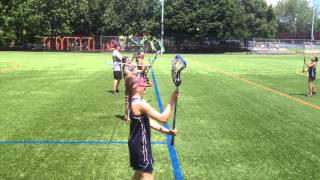 Girls Lacrosse How to Catch and Throw for Beginners [upl. by Ahsimik]