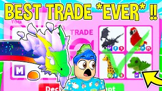 I Traded My MEGA MIDNIGHT DRAGON Away For This Roblox Adopt Me Trading MEGA LUNAR DRAGON [upl. by Enaile]