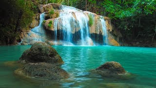 Entspannungsmusik  Natur Tiefenentspannung Stressabbau  4K Wasserfall [upl. by Akeenahs]