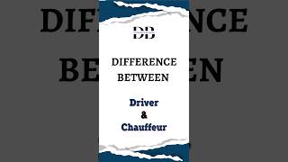 Difference Between Driver and Chauffeur  You Drive They Drive  But How Are They Different [upl. by Anestassia]