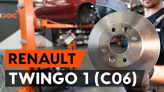 Hoe een remschijven vooraan vervangen op een RENAULT TWINGO 1 C06 AUTODOCTUTORIAL [upl. by Eirahcaz]