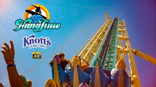 September 2023 HangTime Roller Coaster On Ride Back Seat 4K POV Knotts Berry Farm [upl. by Kristofor]