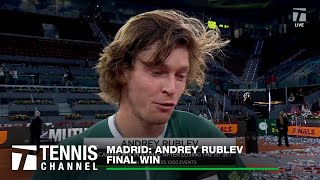 Andrey Rublev Talks About His Comeback Championship Win Over AugerAliassime  2024 Madrid Final [upl. by Ztnarf]