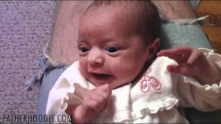 Little baby is totally shocked by dads strange noise [upl. by Claus189]