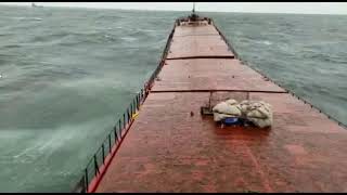 MV Arvin Moment of breaking of the ship Video shipwrecks ShipAccident [upl. by Aicemak296]