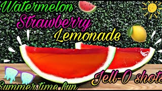 BOMB Strawberry Lemonade Watermelon Jello Shots with Vodka  SUMMER JELLO SHOTS EDTION ☀️ [upl. by Ozzy]