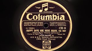 Jack Payne and His BBC Dance Orchestra – Happy Days Are Here Again [upl. by Eissirk]