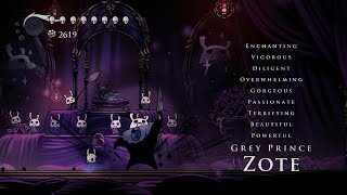 Hollow Knight  Grey Prince Zote Boss Fight  Level 5 [upl. by Kenny]