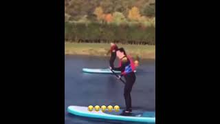 Hilarious Surfing Fail First Time Standing on a Surfboard [upl. by Zeidman]