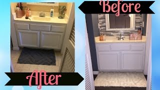 BEFORE AND AFTER DIY BATHROOM REMODEL [upl. by Rothwell]