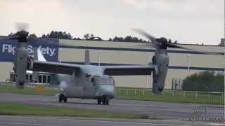 Bell Boeing V 22 Osprey Perform at Farnborough Air Show 2012 [upl. by Jay]