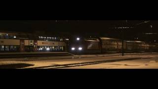 Nice trains in the snow  Züge Eisenbahn station [upl. by Anyg]