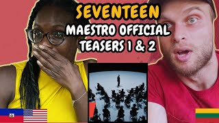 REACTION TO SEVENTEEN 세븐틴  MAESTRO Official Teasers 1 amp 2  FIRST TIME WATCHING [upl. by Nelrac]