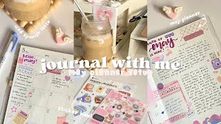 📔 journal with me may muji planner monthly spread setup ₊˚ෆ 🍭 sticker haul  asmr journaling [upl. by Yanaton]