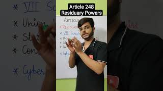 Article 248  Residuary Powers  Centre State Relations  7th Schedule  Union State Concurrent List [upl. by Neelyar]