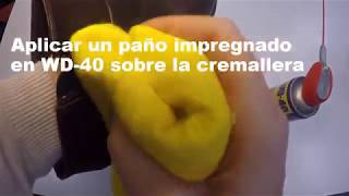 Cómo arreglar una cremallera con WD40 Producto MultiUso [upl. by Fabio829]