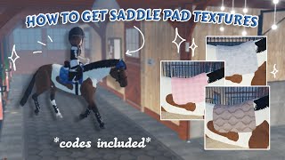 How to get SADDLE PAD TEXTURE CODES Tutorial  Lake County Stables  LCS Main Game Codes Included [upl. by Beuthel739]