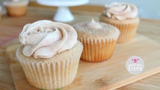 HOW TO MAKE CHURRO CUPCAKES  Cinnamon Sugar Cupcakes [upl. by Ahsatsana]