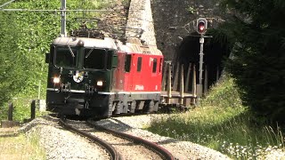 Rhätische Bahn  Grün und Chrom  Güterzüge am Albula Juli 2024 [upl. by Regnij835]