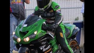 2012 ZX14R Destroys a Turbocharged Hayabusa [upl. by Nailimixam]