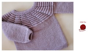 Babypullover stricken Schritt für Schritt andere Größen siehe Infobox [upl. by Nauqel]