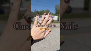 Natural nail summer is officially over Are we still doing almond nails I’m loving this fall chrome [upl. by Nivonod]