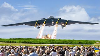 Latest Deadliest US B2 SPIRIT bomber makes emergency takeoff [upl. by Shanleigh976]