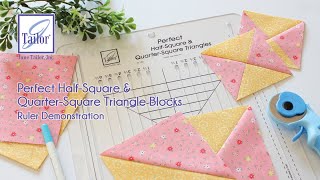 June Tailor® Perfect HalfSquare and QuarterSquare Triangles Ruler Demonstration Video [upl. by Theola]