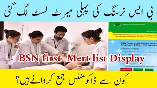 BSN Admissions 2024 merit ist display complete joining procedure ThebestNure [upl. by Sivet]