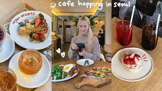 cafe hopping in seoul 🍰 mangwondong vegan cheesecake french toast strawberry meringue roulade [upl. by Aronson428]