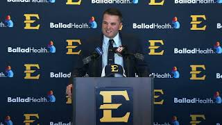 ETSU Football Head Coach Introductory Press Conference Tre Lamb [upl. by Htenek]