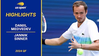 Daniil Medvedev vs Jannik Sinner Highlights  2024 US Open Quarterfinal Gameplay [upl. by Pirozzo]